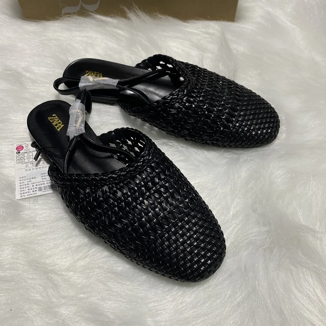 Breakj Breakj Home 2025 New Niche Light Luxury 2025 Women's Shoes Summer Cool Slippers Outside Wearing Retro Leather Shoes