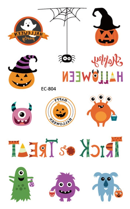 Halloween Pumpkin Masquerade Party Tattoo Stickers