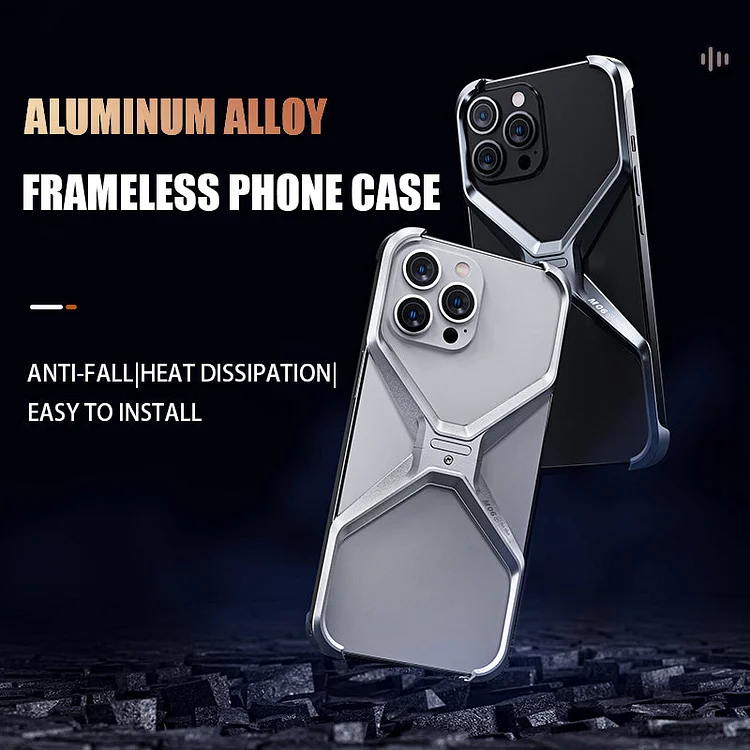 For iPhone15 Aluminum Alloy Protective Case New Hollow Frameless Cooling Shell