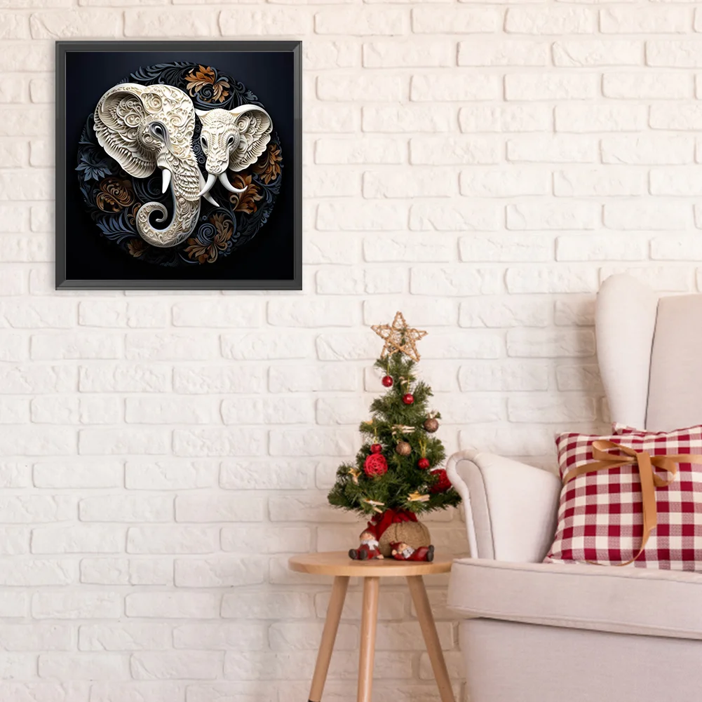 Diamond Painting - Full Round Drill - Elephant(Canvas|30*30cm)