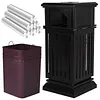 [US Local Warehouse] Commercial Trash Can with Removable Inner Bucket & Lid Side Opening Waste Bin for Garage Backyard