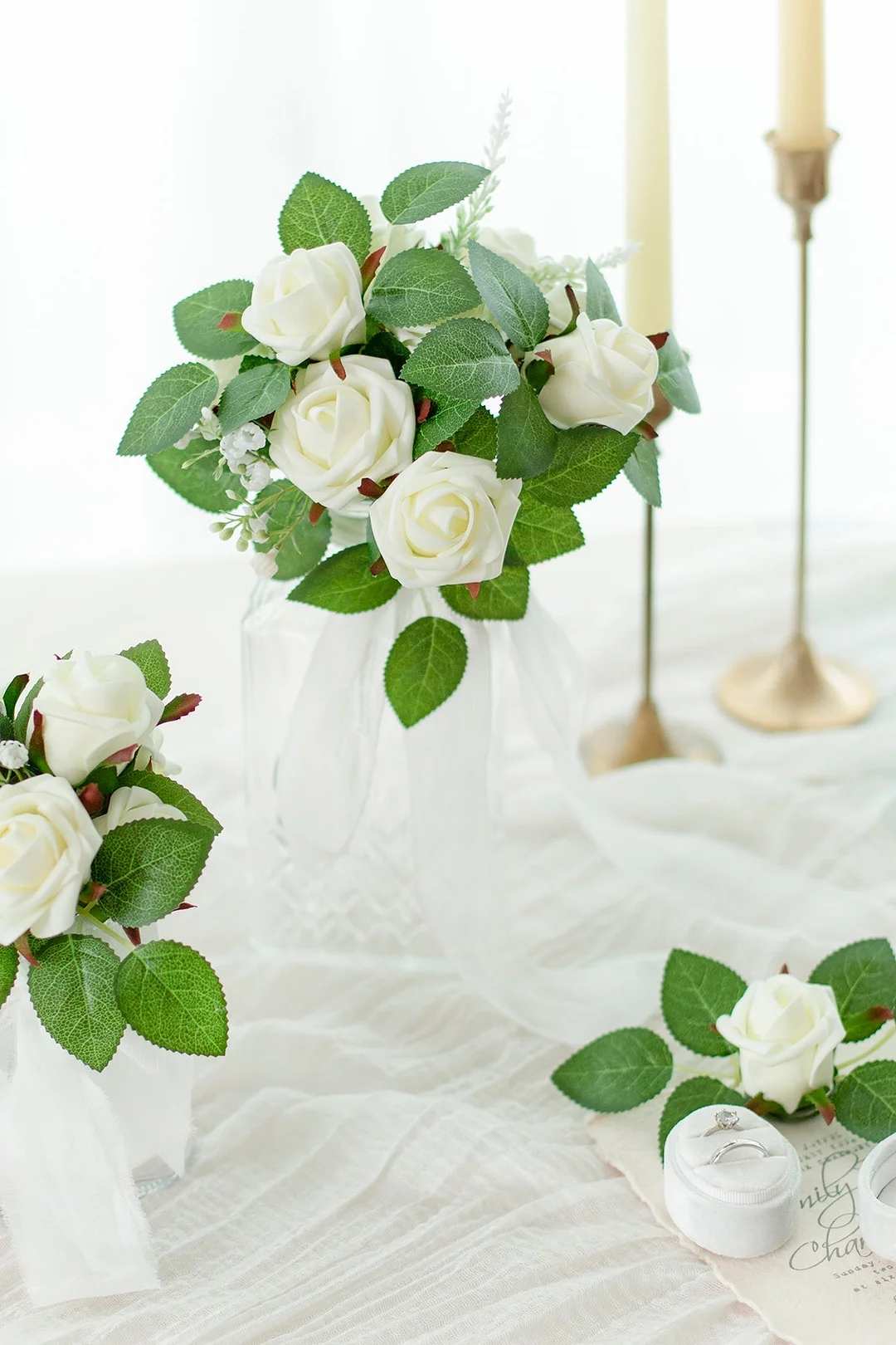 1.5"-2" Foam Rosebud & Petite Rose with Stem - 18 Colors