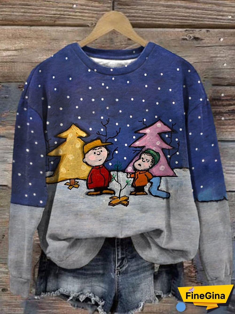 Merry Christmas Print Long Sleeve Sweatshirt