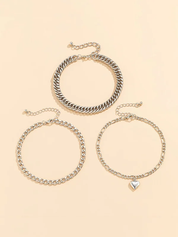 Minimalist Cool 3 Pieces Anklets