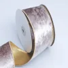 Velvet Golden Wire 5 / 6.3cm x 5 yards Christmas Gift Wrapping Ribbon
