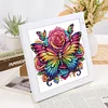 Butterfly Flower 5D DIY Partial Special Shaped Drill Diamond Painting With Frame Kit 17.2x17.2cm