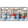 Multicolored Sailboat-14CT Stamped Cross Stitch 42*21cm/16.54*8.27in(Brand)