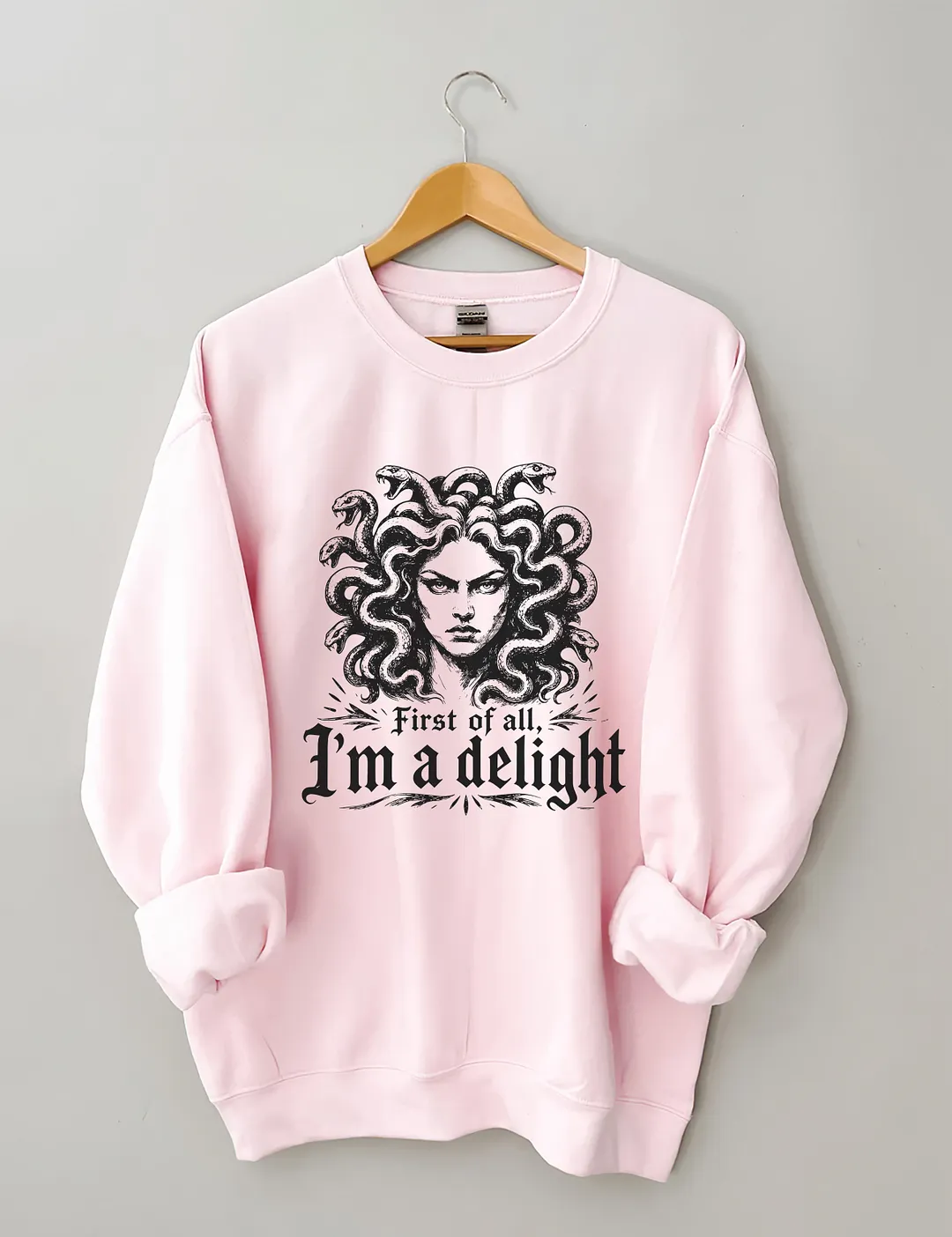 First Of All I'm A Delight Halloween Medusa Sweatshirt
