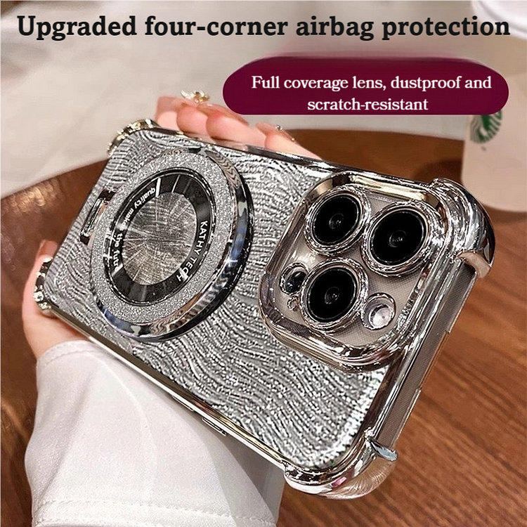 🌹Air Bag Anti-fall Water Corrugated Glitter Mobile Phone Case With 360° Rotating Stand