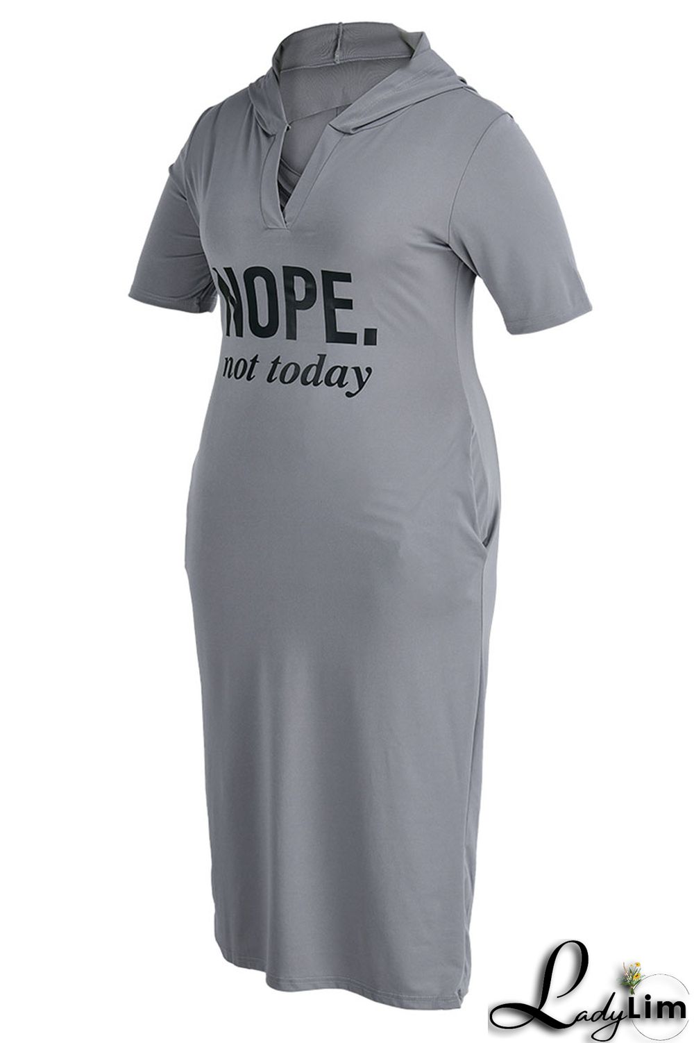 Black Casual Print Ripped Patchwork Hooded Collar Straight Plus Size Dresses