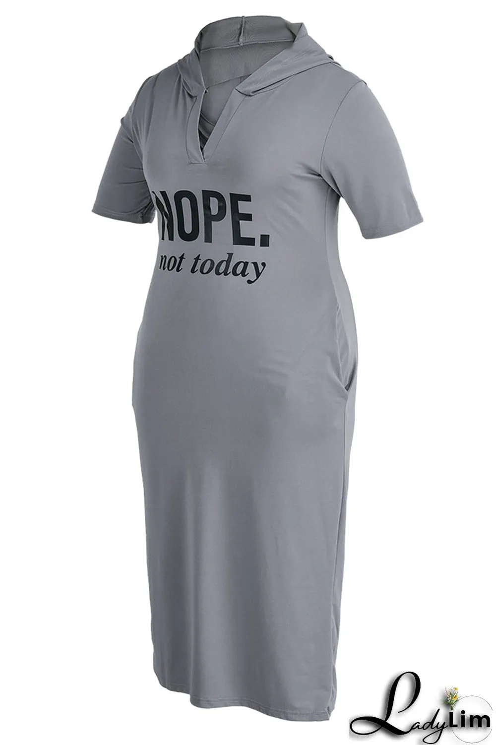 Black Casual Print Ripped Patchwork Hooded Collar Straight Plus Size Dresses
