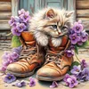Diamond Painting -DIY Full Round Drill Cute Cat(40*40 CM)