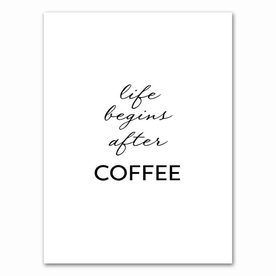 Nordic Coffee Menu Wall Pictures Art Print Black White Art Canvas Painting Cafe Shop  Wall Art Decor HD2616