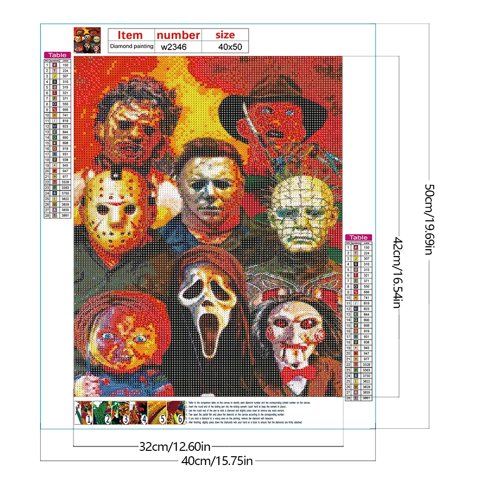 Diamond Painting - Full Round Drill - Horror Characters(Canvas|40*50cm)