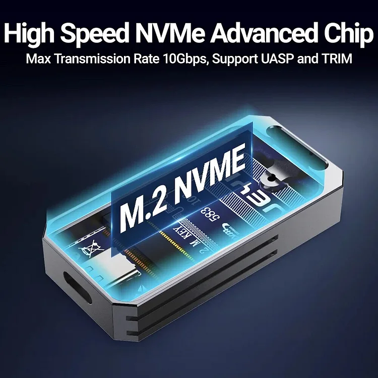 2230 SSD Enclosure, M.2 NVMe SSD Enclosure, 10Gbps