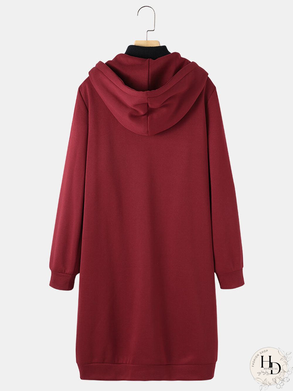 Vintage Heart Floral Printed Hooded Coat For Women