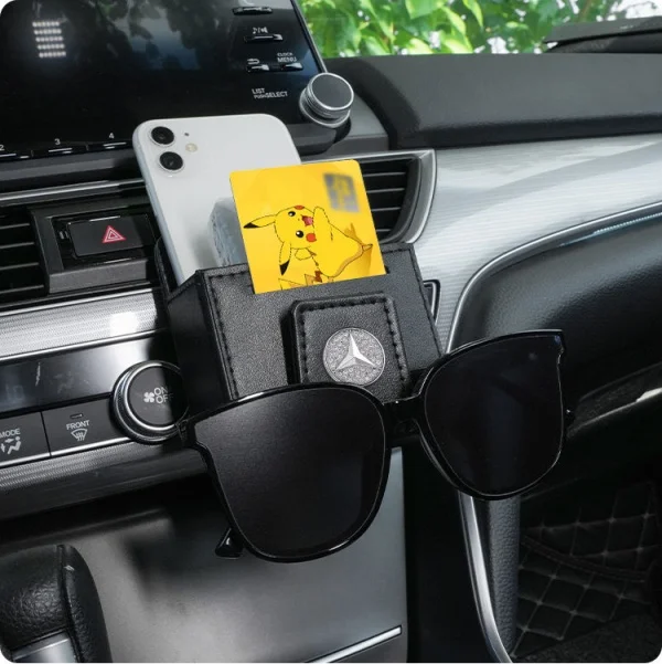 In- Car Glasses Clip Air Outlet Storage Bag
