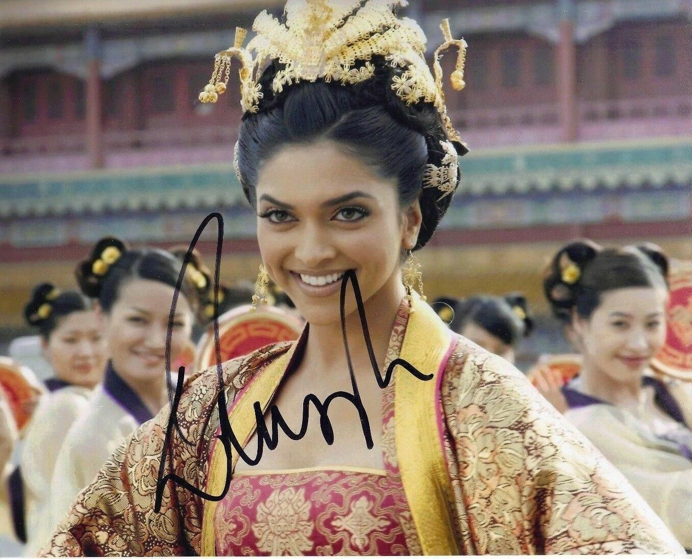 Deepika Padukone SIGNED 10X8 Photo Poster painting Chandni Chowk to China AFTAL COA (5414)