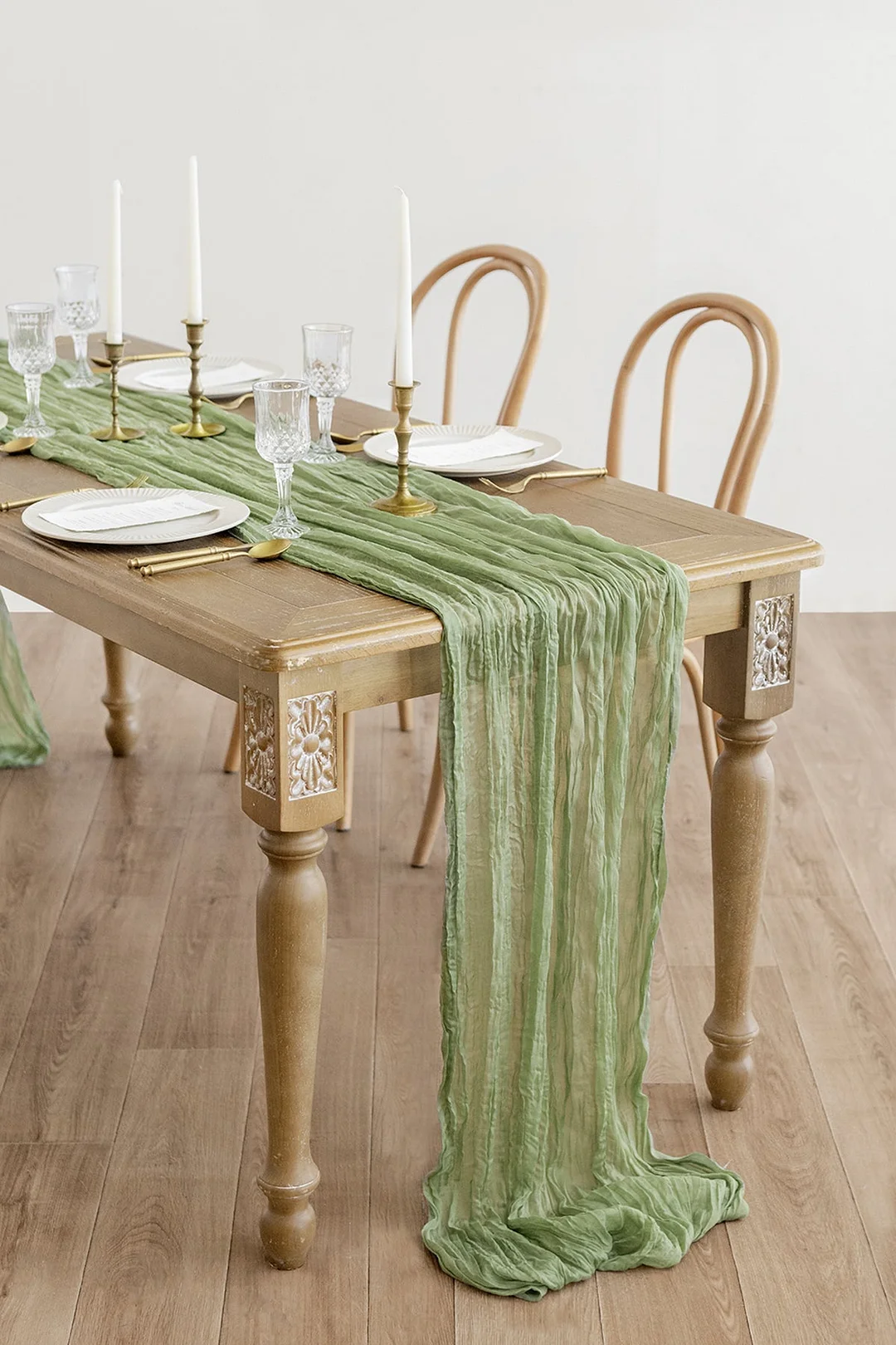 Rustic Gauze Cheesecloth Table Runner 35" w x 10ft/14ft - 15 colors