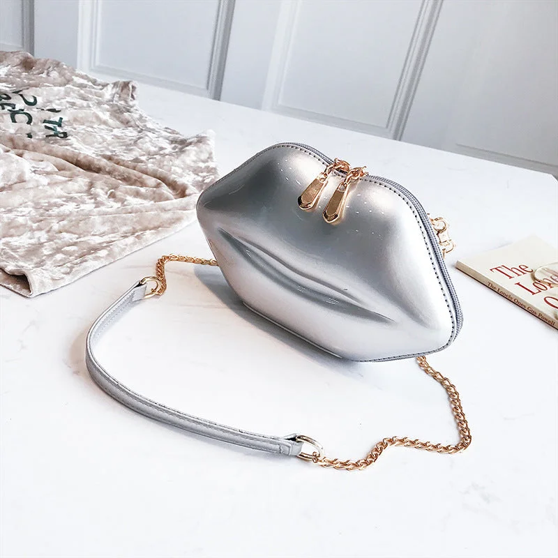 Evening Bag Glossy Lip-Shaped Clutch Bag