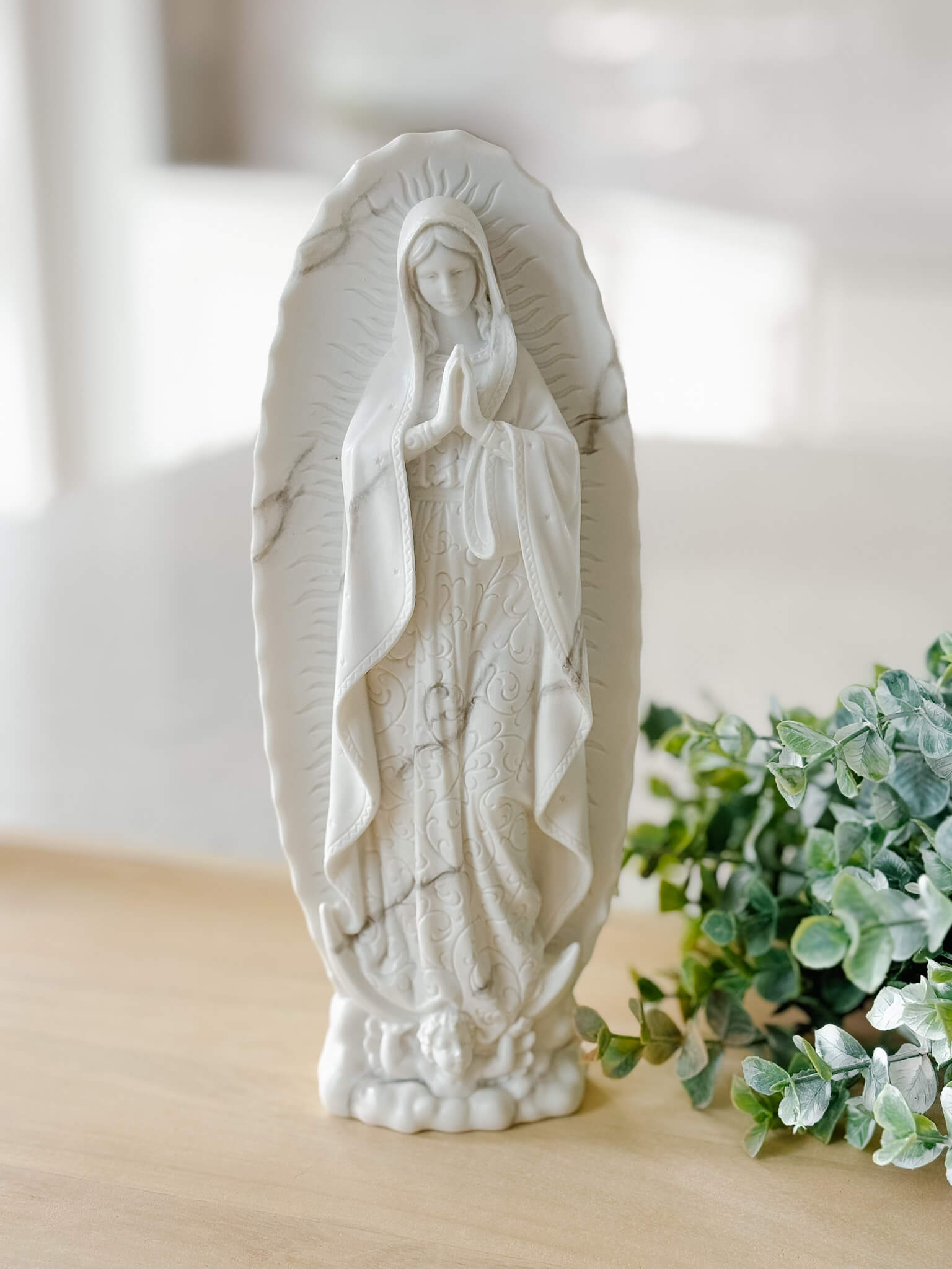 Our Lady of Guadalupe Marble-Inspired Statue