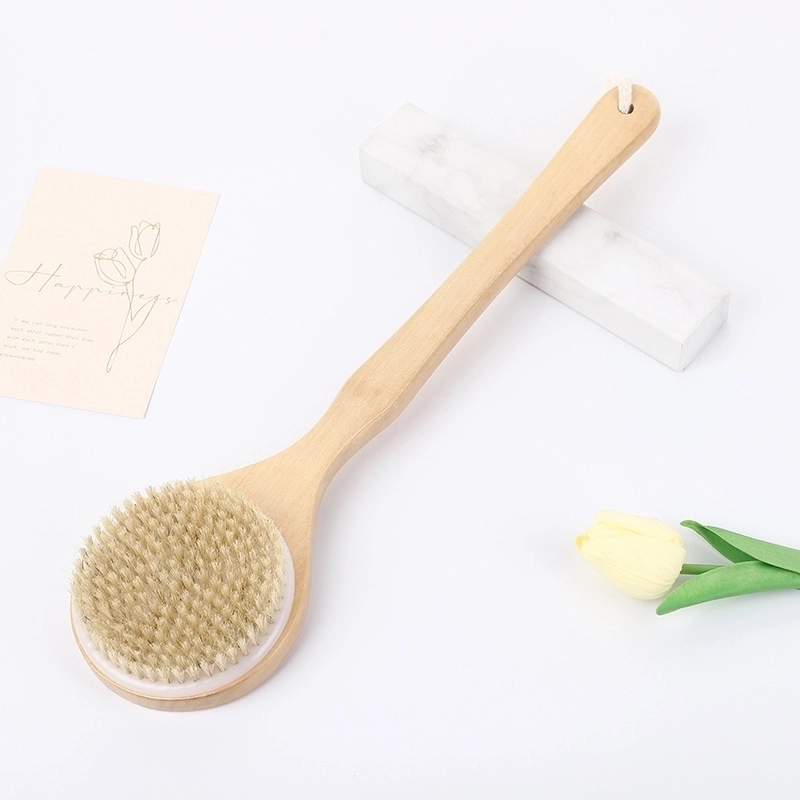 Retro Solid Color Wood Bath Brush/massage Brush 1 Piece