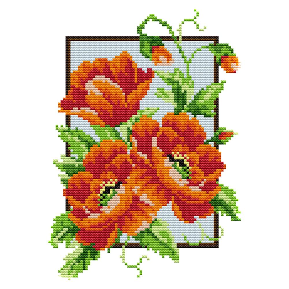 

Poppies - 14CT Stamped Cross Stitch - 28*19cm, 501 Original