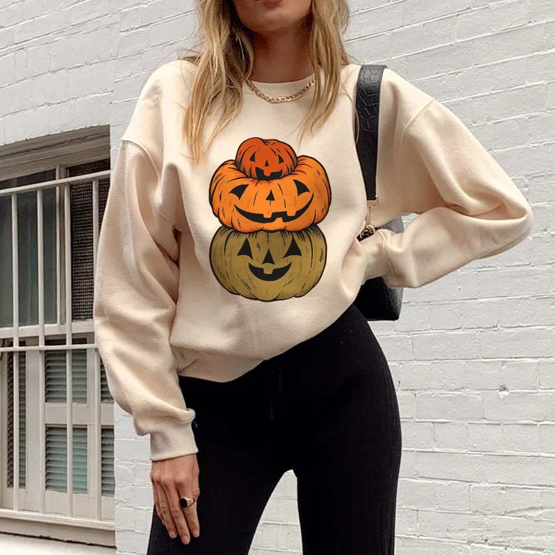   Pumpkins Printed Casual Crew Neck Sweatshirt - Neojana