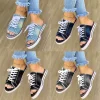 Gioiacombo&trade; Sandali piatti casual in denim con bocca di pesce primavera/estate