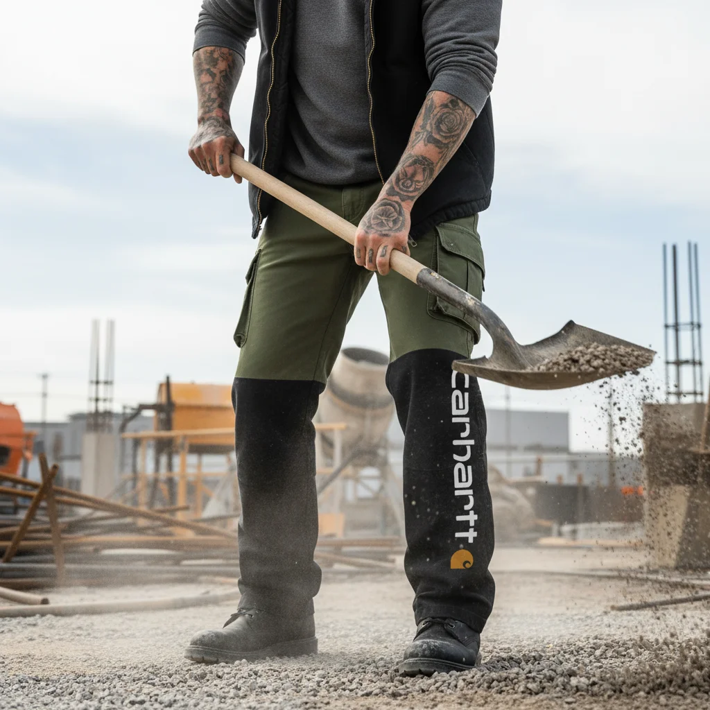 Men's Vintage Outdoor Military Green Black Workwear Cargo Pants