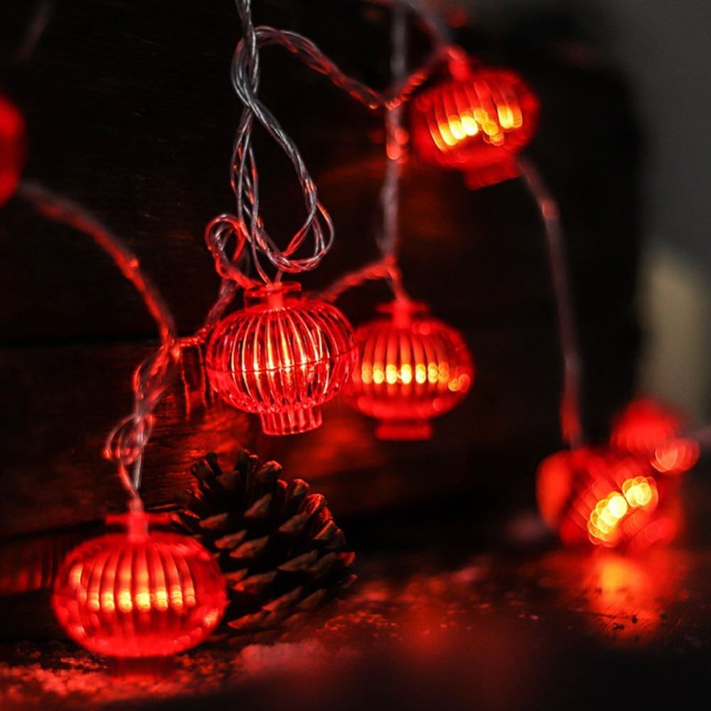 

48LED 3X0.8M Traditional Red Lantern New Year EU Plug-Curtain String Night Light, 501 Original