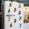 10PCS DIY Pearl Diamond Painting Christmas Fridge Magnets, Sparkling Rhinestone Refrigerator Magnet Craft Kit for Home Decor & Gifts