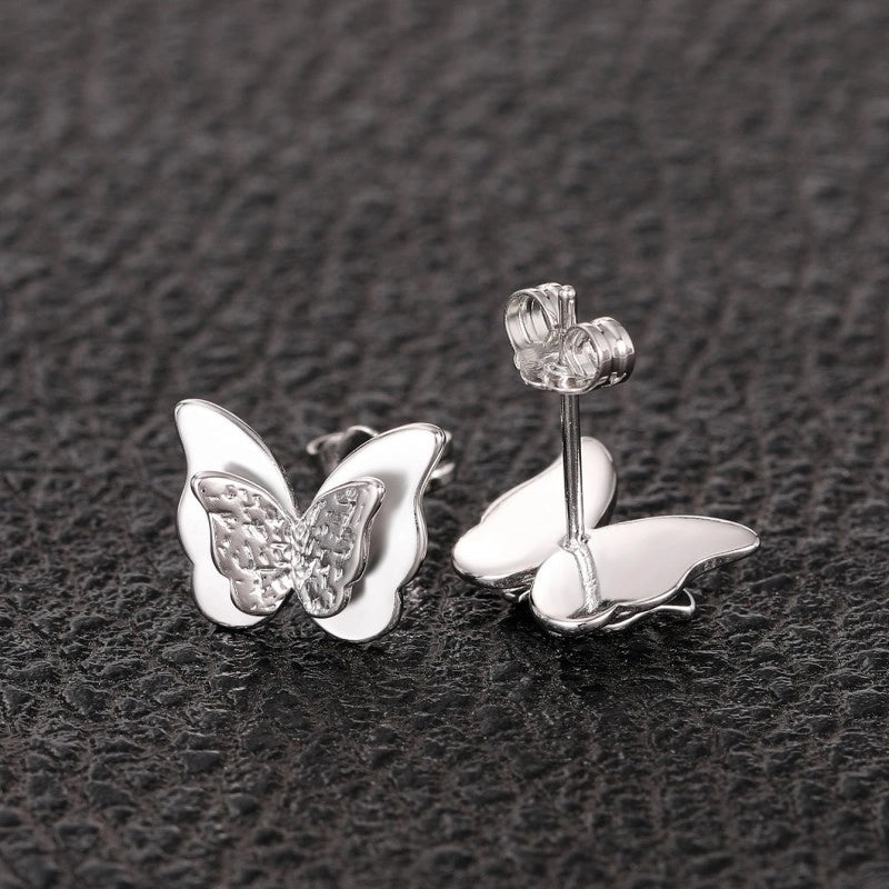 1 Pair Minimalist Butterfly Plating Copper Ear Studs