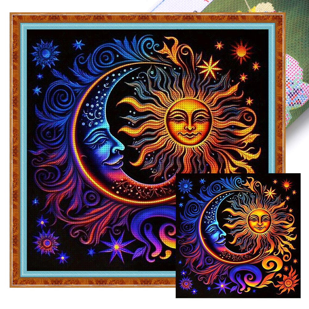 Star And Moon Diagram 11CT (45*45CM) Stamped Cross Stitch gbfke