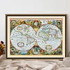 (Big Size) World Map - 11CT Stamped Cross Stitch 90*66cm/35.43*25.98in(Brand)