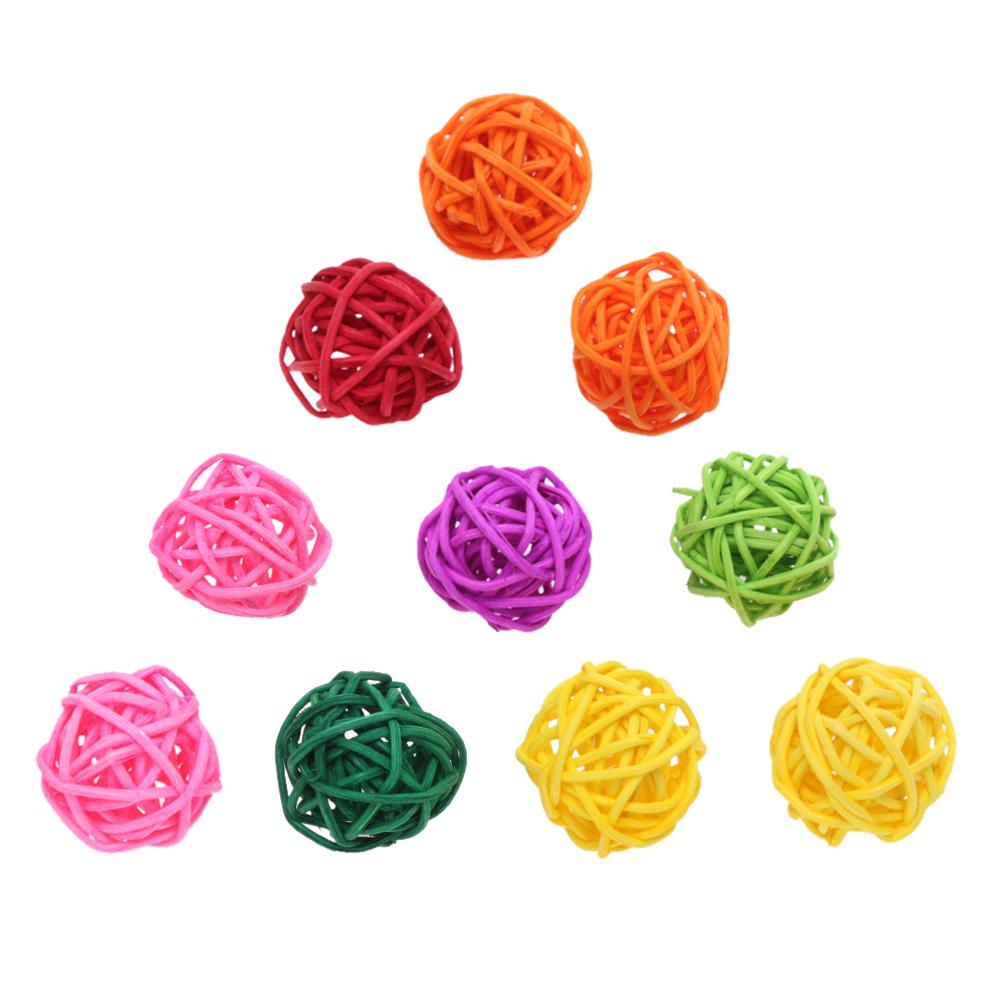 

Parrot Rattan Ball Toys Bird Chewing Toys Birdcage Decor Pet Supplies, Blue, 501 Original