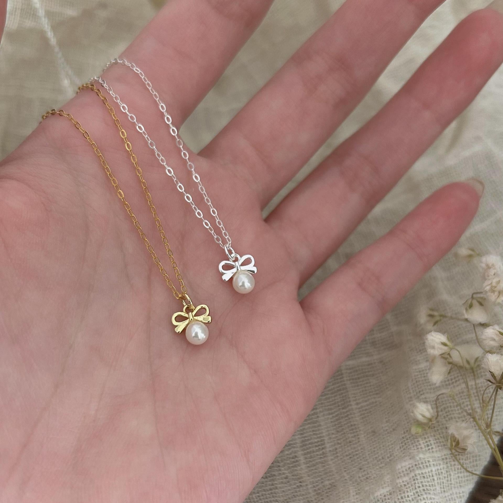 925 Sterling Silver Korean Tulip Geometric Silver Electroplating Necklaces