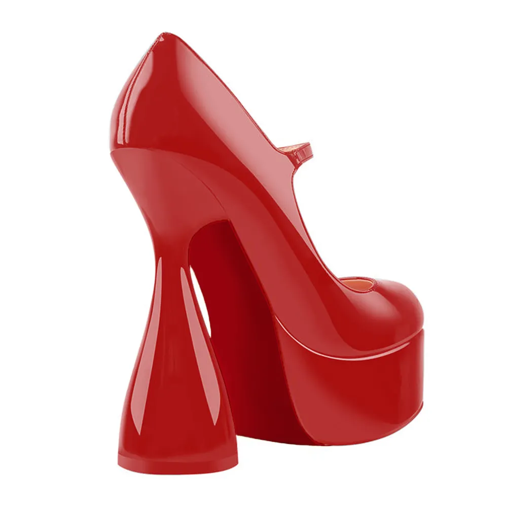 160mm Round Toe High Platform Pumps-vocosishoes