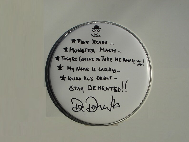 DOCTOR DEMENTO SIGNED 10 Drumhead Barret Eugene Barry Hansen wcoa