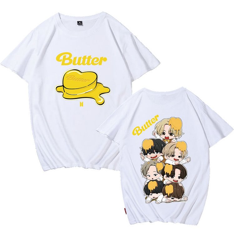방탄소년단 Cartoon Butter Candy Color T-shirt