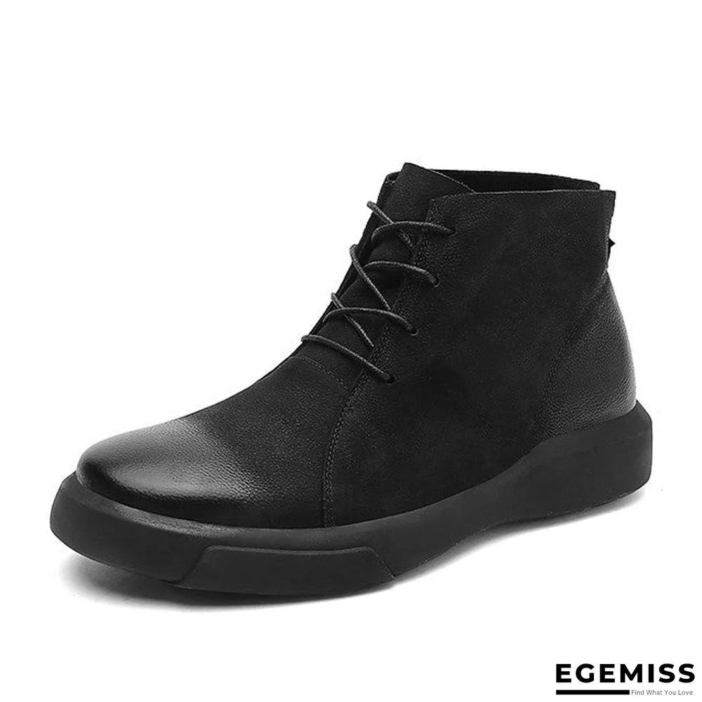 Men's Combat Boots Nappa Leather Spring & Summer / Fall & Winter Casual / British Boots Breathable Mid-Calf Boots Black / Khaki / Office & Career | EGEMISS