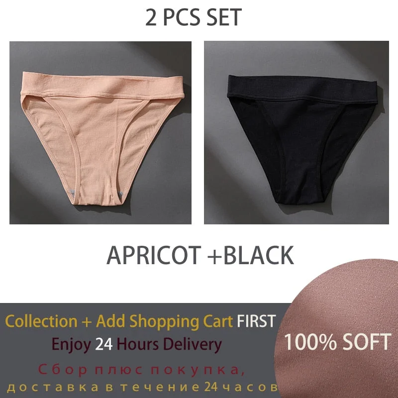 2PCS/Set Seamless Panties for Women Sexy Lingerie Cotton Crotch Pantys Female Underpant Woman's Briefs Tanga Low Waist Underwear