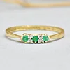 Art Deco Emerald Trilogy Engagement Ring