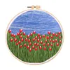 【Limited Stock Sale】Dutch Tulips-DIY Embroidery Kit with Pattern Cotton Threads Needles Hoop 35*35cm/13.78*13.78in tapestrymarket