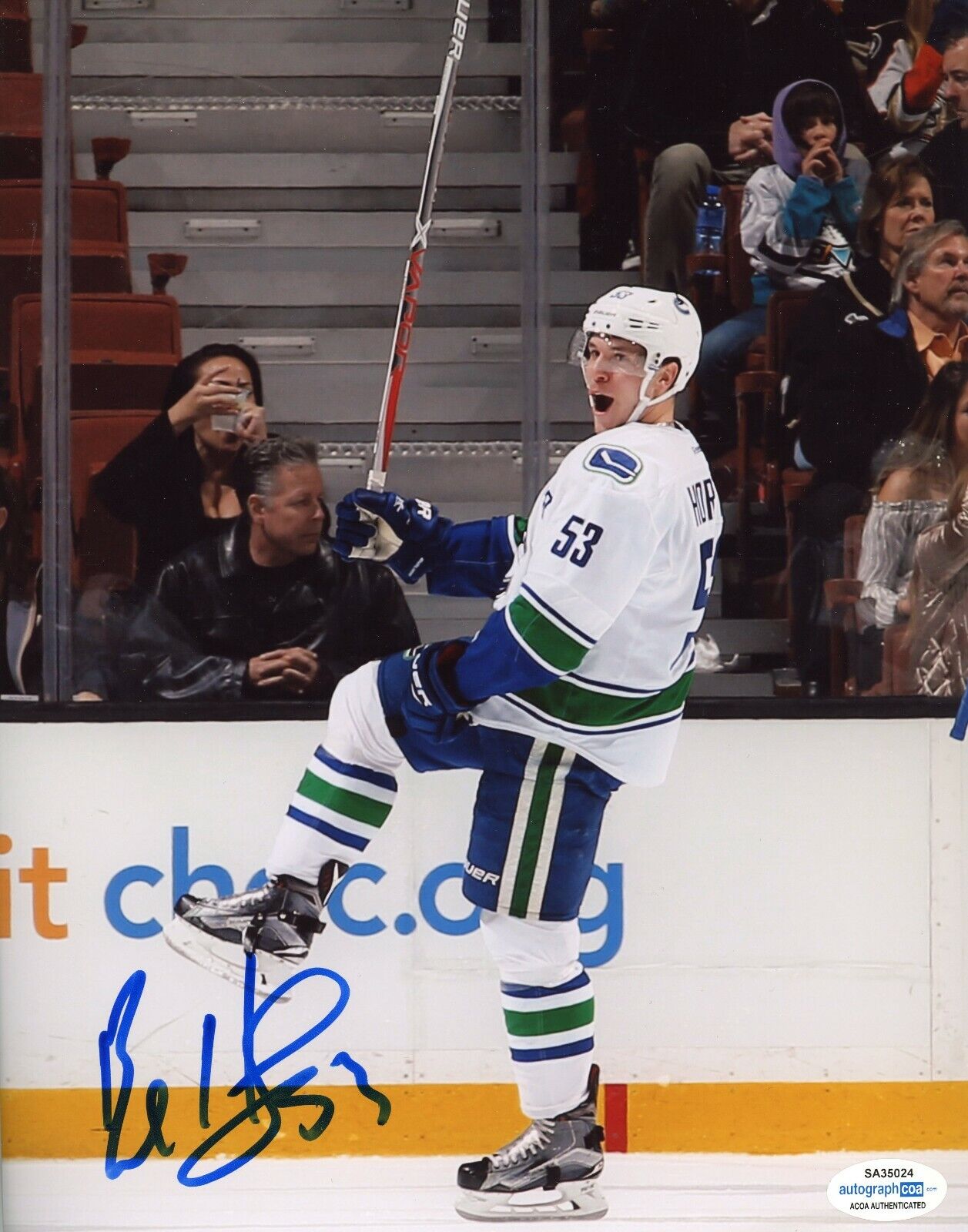 Vancouver Canucks Bo Horvat Signed Autographed 8x10 NHL Photo Poster painting ACOA DD