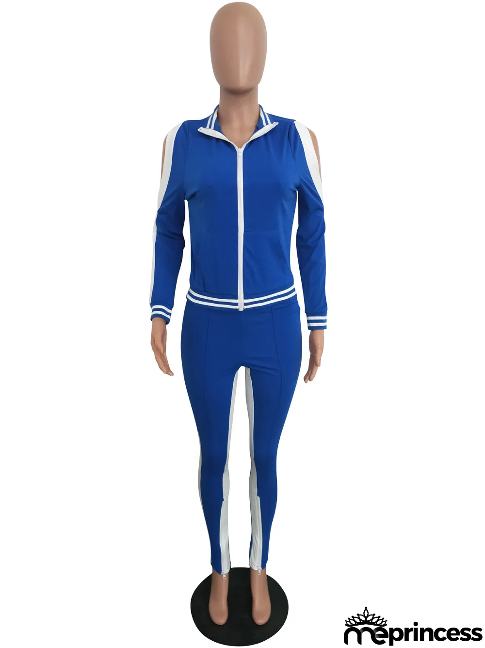 Casual Tracksuit Long Sleeve Zipper 2 Piece Pants Set