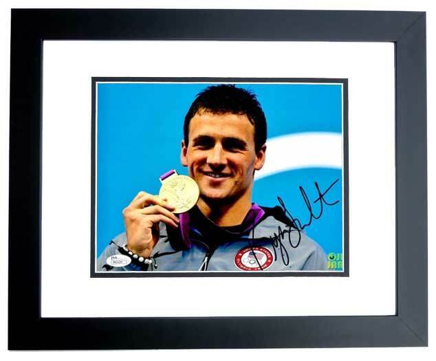 Ryan Lochte Signed Autographed Olympic Swimming 8x10 Photo Poster painting Custom FRAMED - JSA