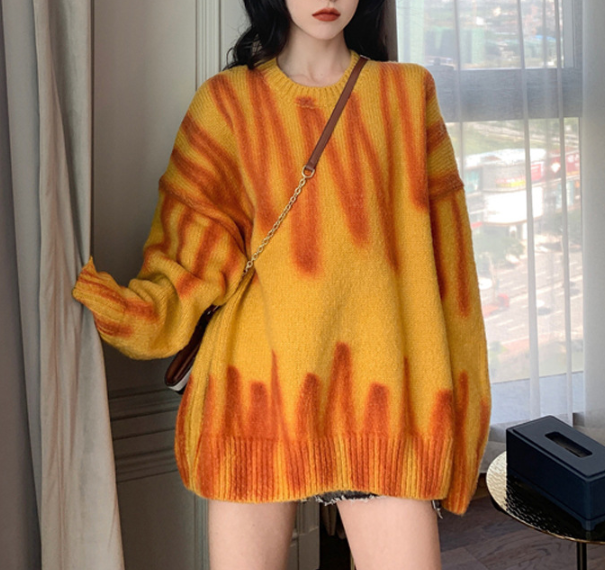 Women Printed Pullover Casual Sweater