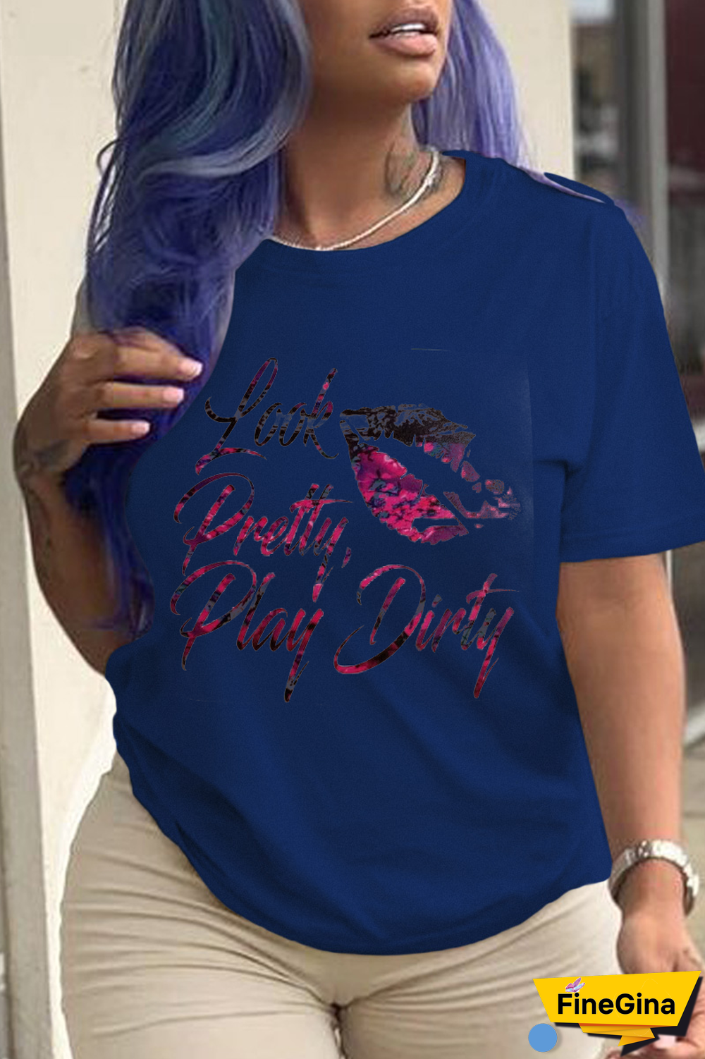 Black Casual Vintage Print Letter O Neck T-Shirts