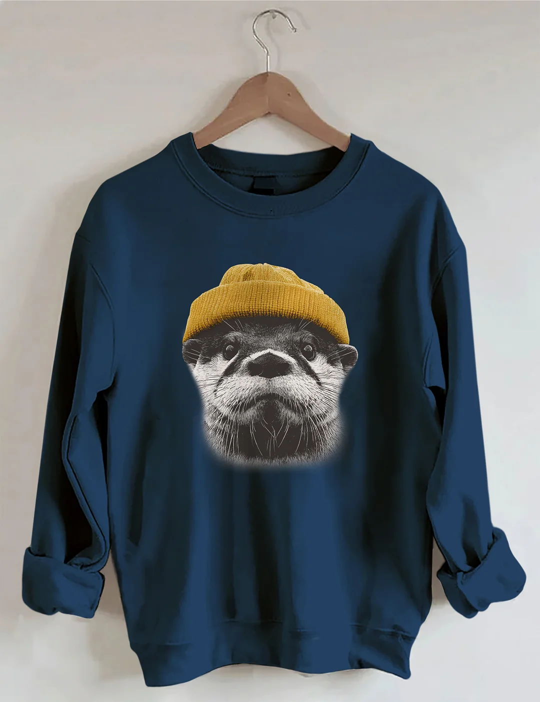 Otter Wearing Beanie Sweatshirt